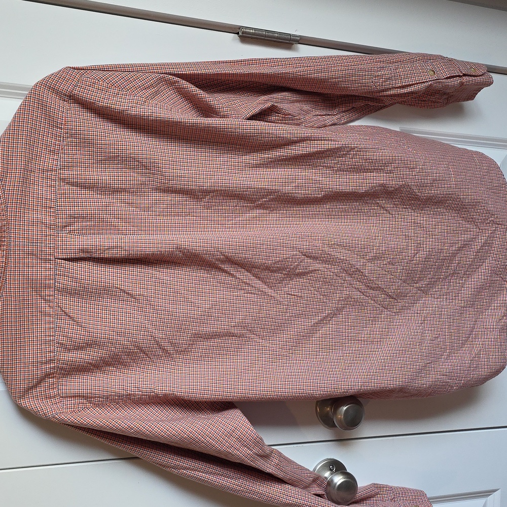 Polo by Ralph Lauren Men's Orange Checkered Shirt In Large - Picture 4 of 6